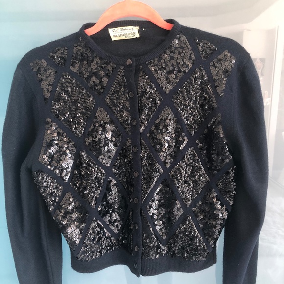 Vintage Cashmere like Orlon with Sequin Sweater-small - Picture 6 of 6